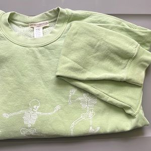 Urban outfitters green skeleton crew neck sweatshirt project social T